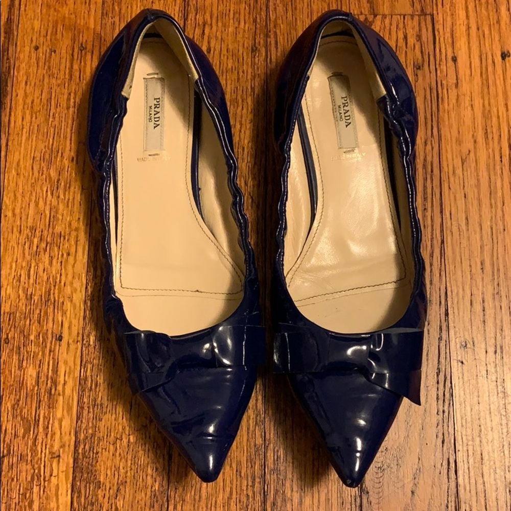 Prada Blue pointed flats